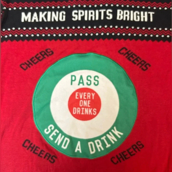 Mad Engine Christmas Knit Sweater Making Spirits Red Black Mens Size XXL - Picture 2 of 7